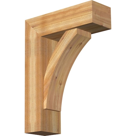 Thorton Block Rough Sawn Bracket W/ Offset Brace, Western Red Cedar, 8W X 24D X 32H